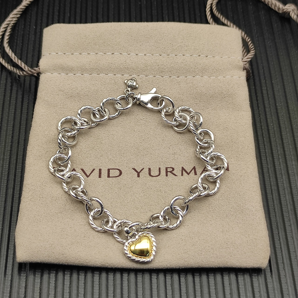 David Yurman Heart-Shaped Button Bracelet